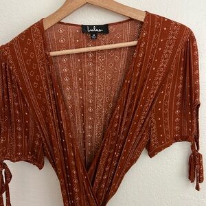 LULU’s rust wrap maxi dress